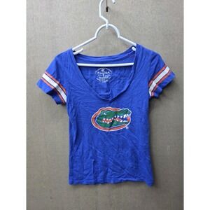 Florida Gators Women's Small V Neck T Shirt Blue Colosseum Athletics NCAA